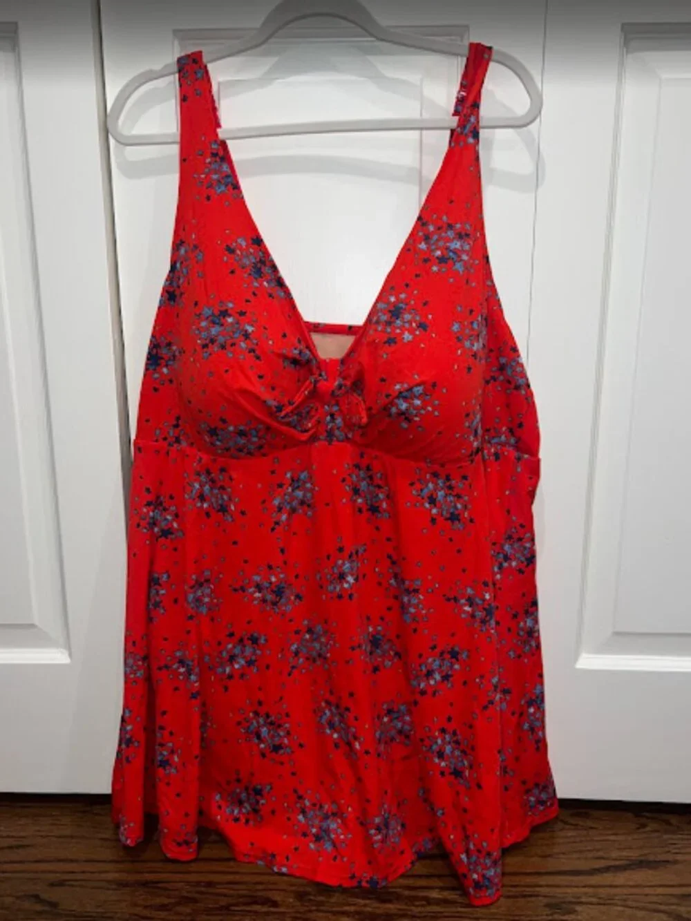 NWT Catherine's One-Piece Swim Dress, Red/Blue Stars - Plus Size 28W - Picture 2 of 8